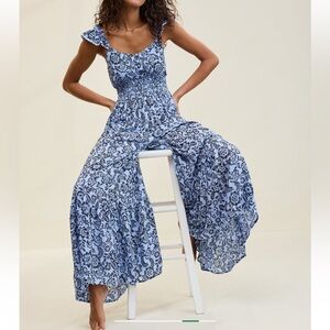 Floral Blue Jumpsuit